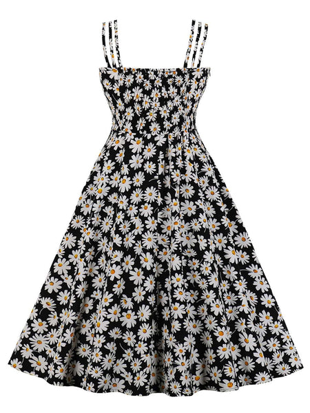 US Warehouse] White 1950s Daisy Dreamer Vintage Dress
