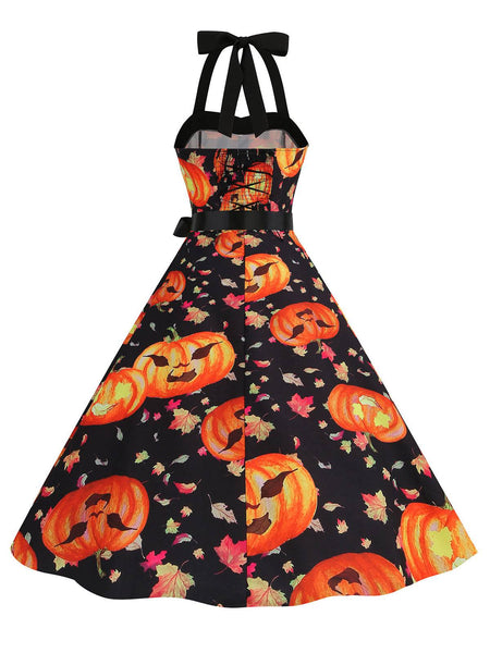 1950s high quality pumpkin orange dress