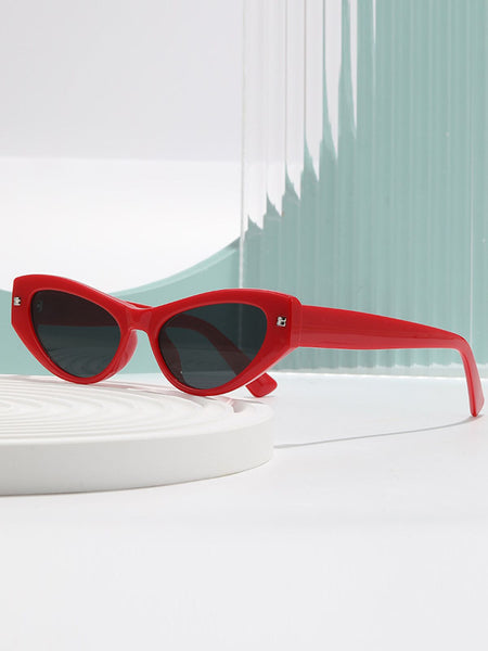 Vintage Red & Striped cat eye Sunglasses by LUCIEN selling mod. 4339, New Old Stock 1970s