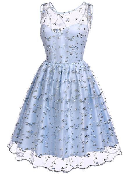 Shops blue floral lace dress