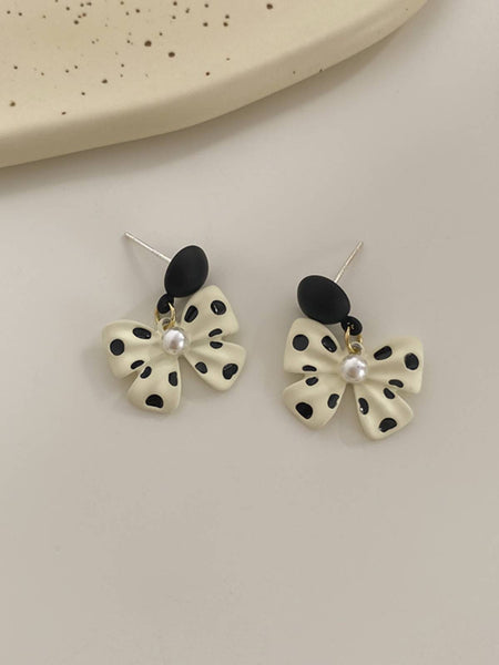 Polka Dot Earrings, Polka Dot 2024 Jewelry, Polka Dot Accessories, Polka Dot Jewelry, Polka Dot Flower Earrings, Retro Earrings, Floral Earrings