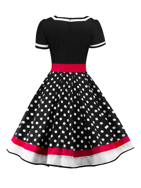 1950s Sheer Red and White Polka Dot Dress – Baba Yaga