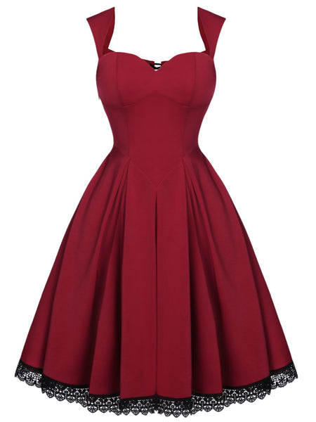 Red fashion swing dress