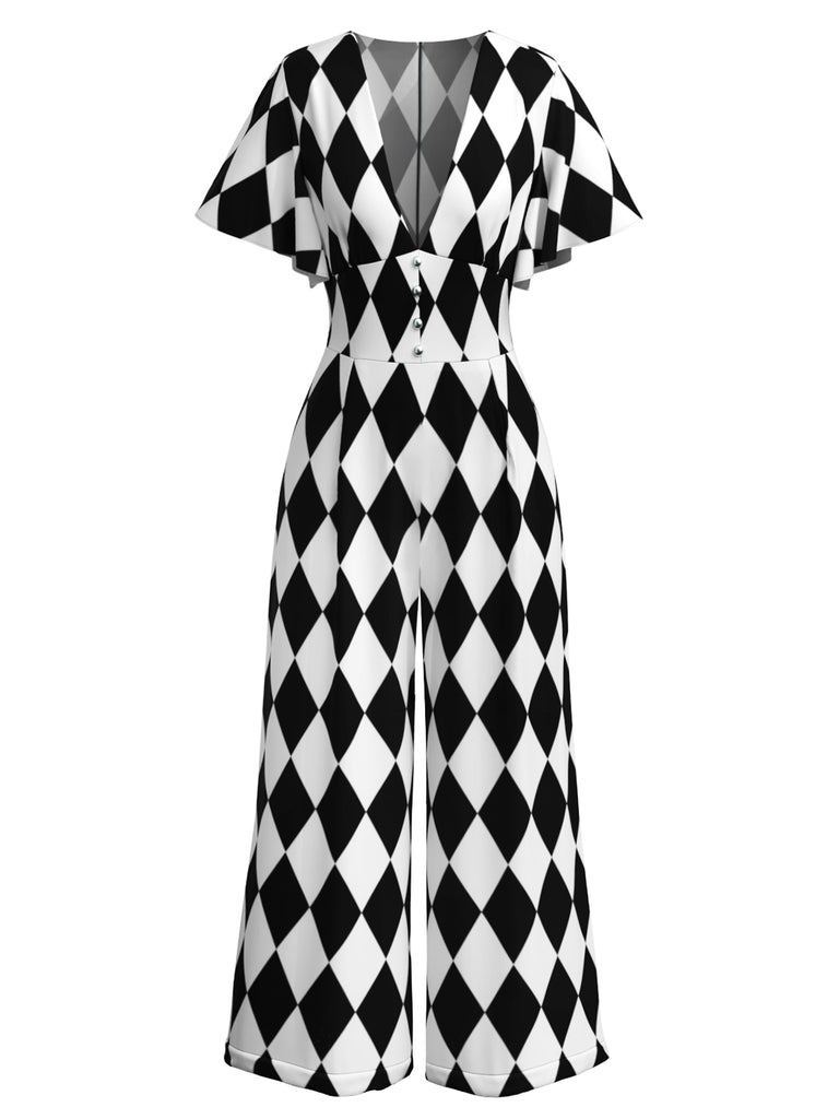 [Pre-Sale] 1930s Halloween Gingham Plaid Jumpsuit