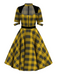 [Pre-Sale] 1950s Hollow Tartan Plaids Belted A-Line Dress