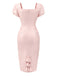 [Pre-Sale] Pale Pink 1960s Heart Puff Pencil Dress