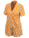 Orange 1970s Halloween Cartoon Skull Pajamas