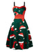 1950s Christmas Spaghetti Strap Swing Dress