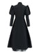 Black 1940s Wicked-Inspired Floral Witch Dress