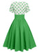 1950s V-Neck Polka Dots Swing Dress