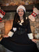 Black & White 1950s Christmas Lapel Dress