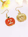 Halloween Rhinestones Grimace Pumpkin Earrings