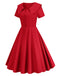 1950s Solid Lapel Swing Dress