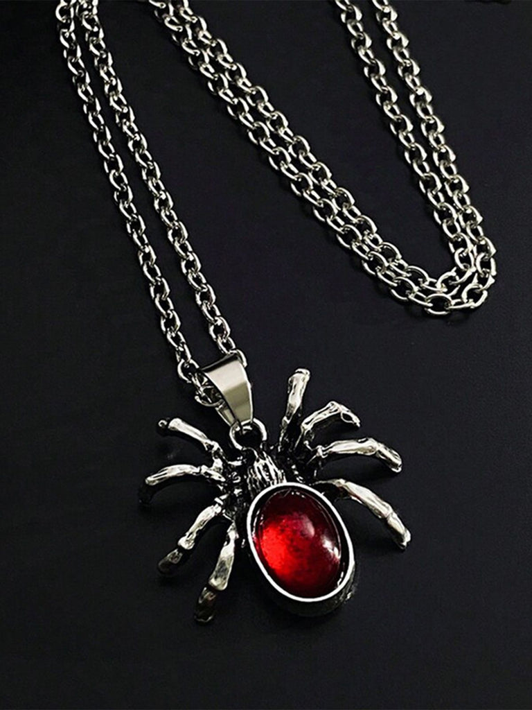 Halloween Spider Blood Drop Pendant Necklace