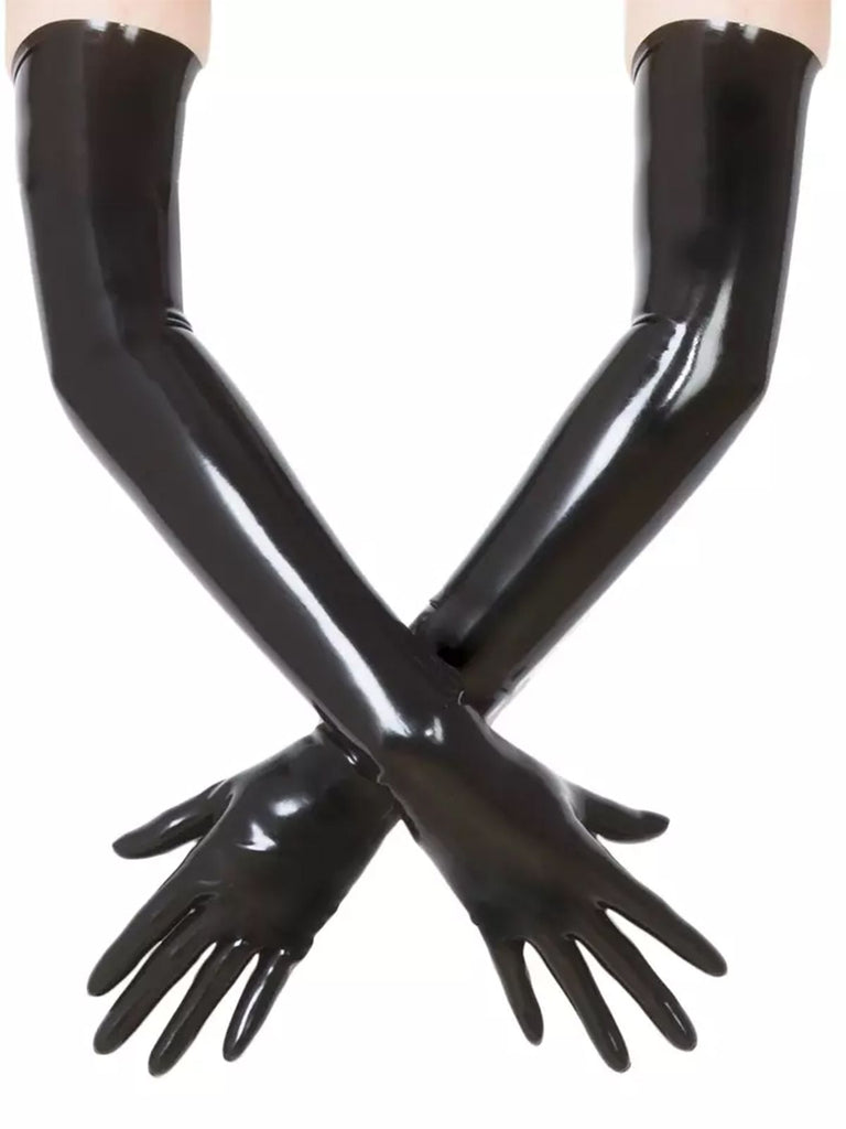 High Stretch Punk Shiny Leather Gloves