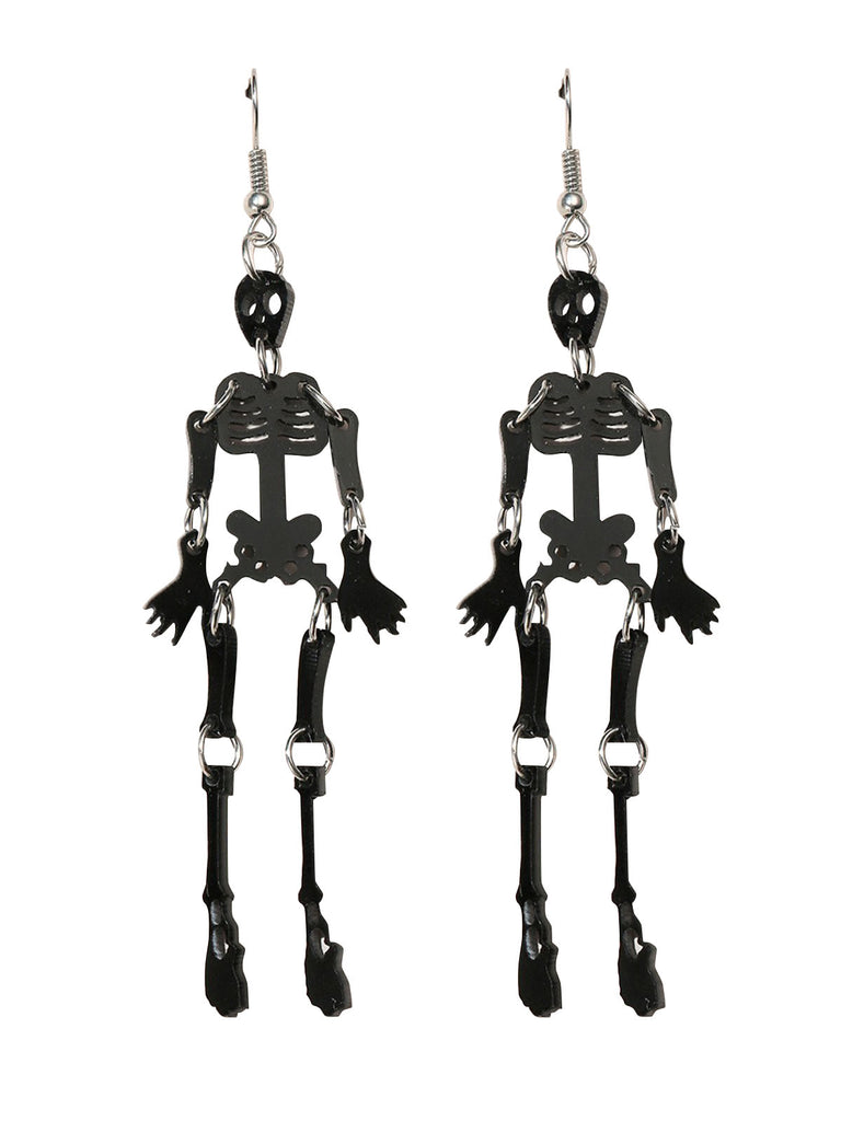 Halloween Black Skeleton Alloy Earrings