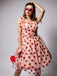 Pink 1950s Strawberry Mesh Swing Dress