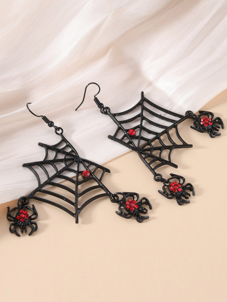 Halloween Black Spider Web Earrings