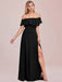 1930s Solid Roll Collar Off Shoulder Slit Dress