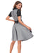 2PCS Black 1950s Oktoberfest Puff Sleeves Gingham Dress with Apron