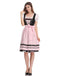 2PCS Pink 1950s Oktoberfest Puff Sleeves Embroidered Dress