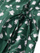 Green 1940s V-Neck Floral Dress