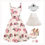 Pink 1950s Rose Floral Swing Dress