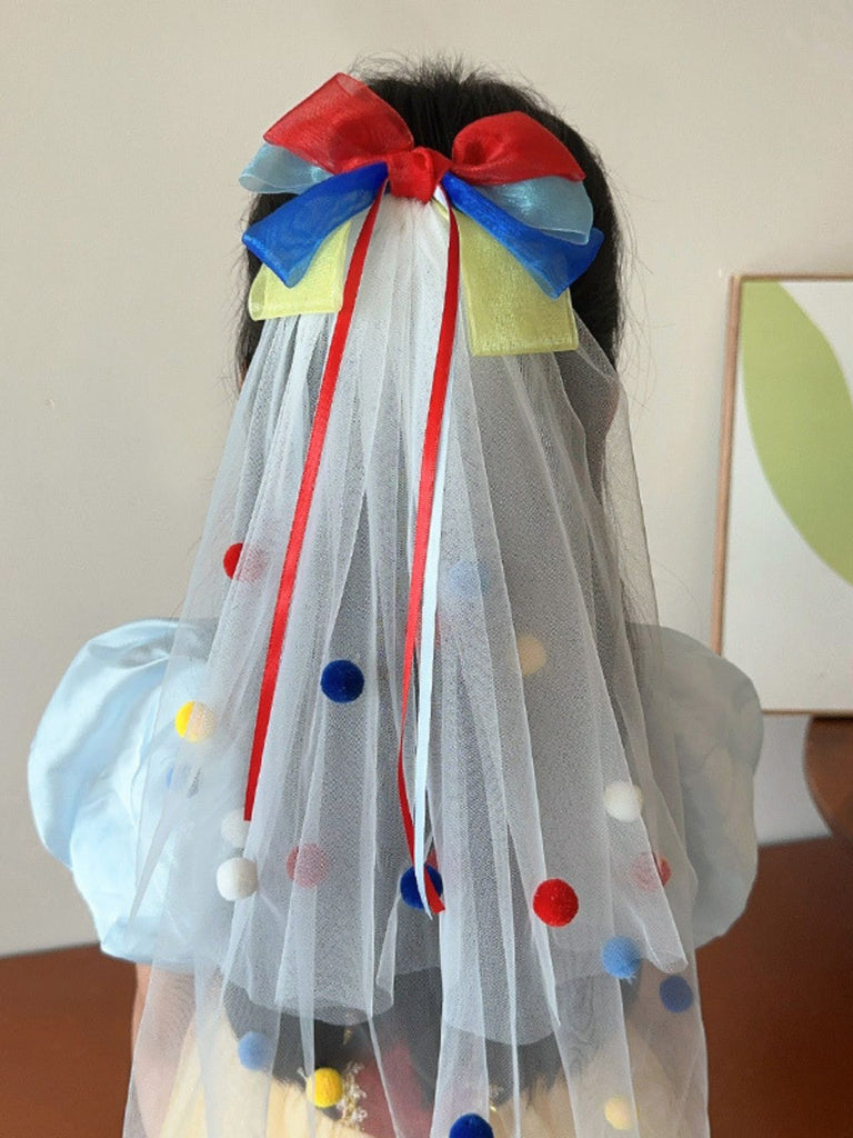 Colorful Bow Polka Dots Hair Veil