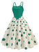 1950s Strap Patchwork Polka Dots Swing Dress