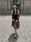 Black 1950s Lace Patchwork Mesh Dress