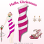 Pink 1960s Candy Cane One-Shoulder Dress