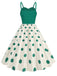 1950s Strap Patchwork Polka Dots Swing Dress