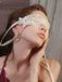 See-Through Pearl Decor Lace Eye Mask