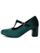 Vintage Velvet T-Strap Chunky Heel Shoes