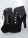 Vintage Suede Faux Fur High Heel Ankle Boots