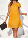 Yellow 1960s Hollow A-Line Solid Dress