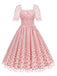 1950s Puff Sleeve Valentine Heart Mesh Dress