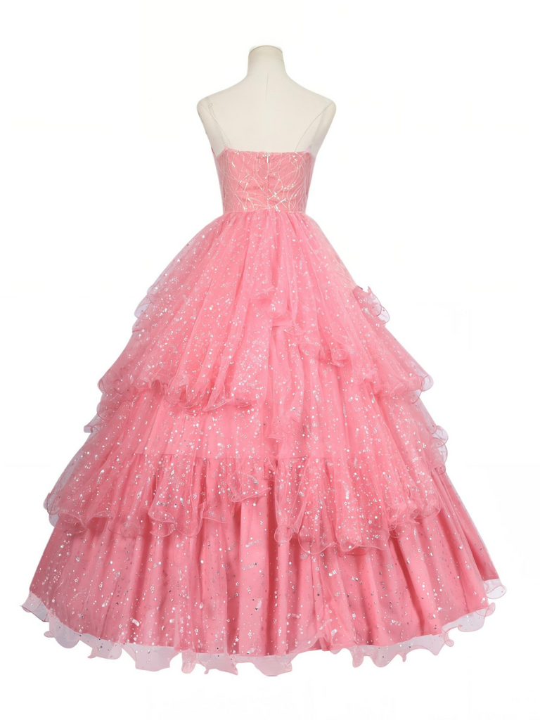 Pink 1950s Wicked Glitter Mesh Swing Dress