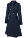 Dark Green 1940s Solid Button Coat