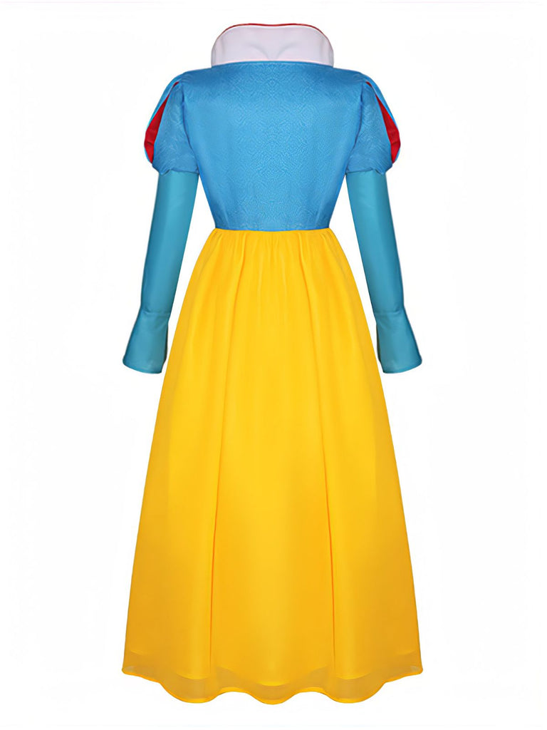 1940s Snow White Style Mesh Patchwork Dress