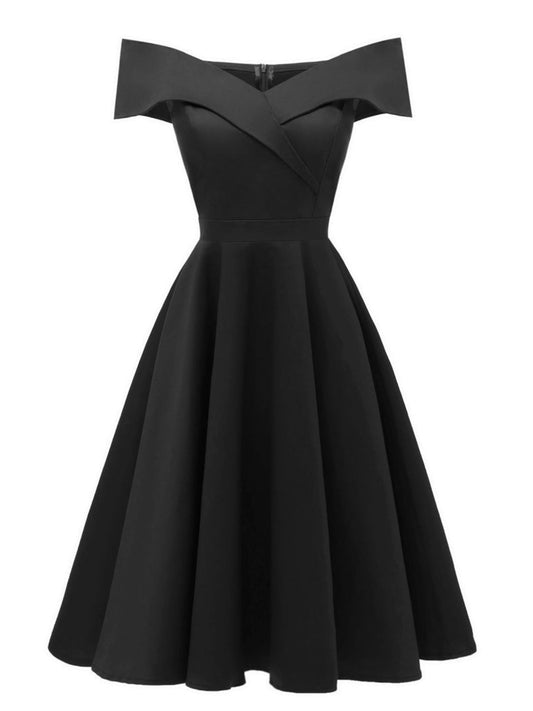 1950s Off Shoulder Swing Dress