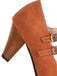 Orange Double Buckle Strap Mary Jane Heels Shoes