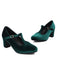 Vintage Velvet T-Strap Chunky Heel Shoes