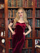 Wine Red 1960s Velvet Bodycon Dress