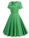 1950s Solid Lapel Swing Dress