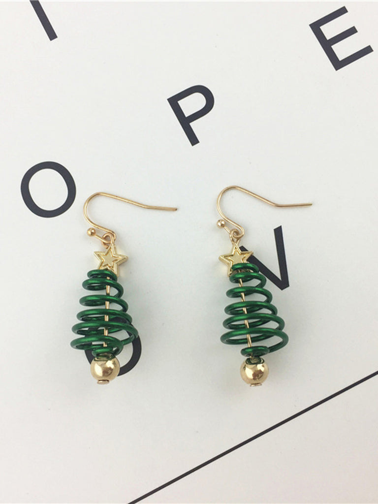 Christmas Tree Star Twist Earrings