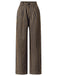 Brown 1940s Stripes Straight-Leg Pants