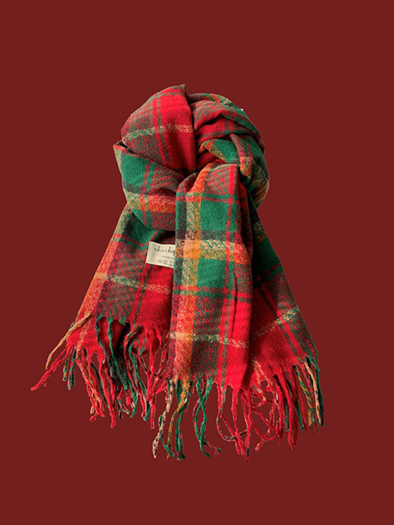 Red Christmas Tartan Plaids Scarf