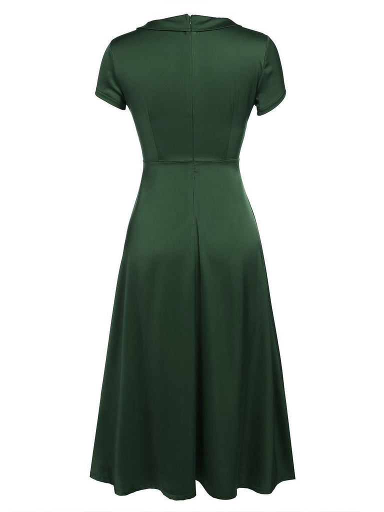 1940s Pearl Buttons Solid Darlene Dress