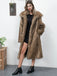 1930s Lapel Faux Fur Long Coat